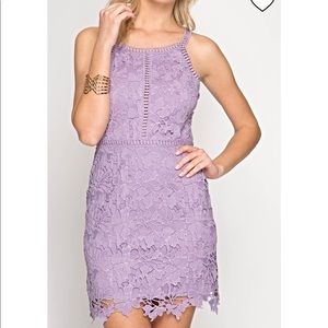 Lavender Lace Cocktail Dress